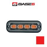 BASE6 4 LED 4W Red Low Profile Surface Mount Perimeter Light