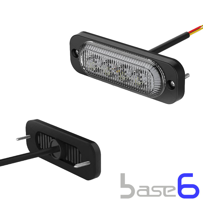 BASE6 4 LED 3W Amber/Green Perimeter Light