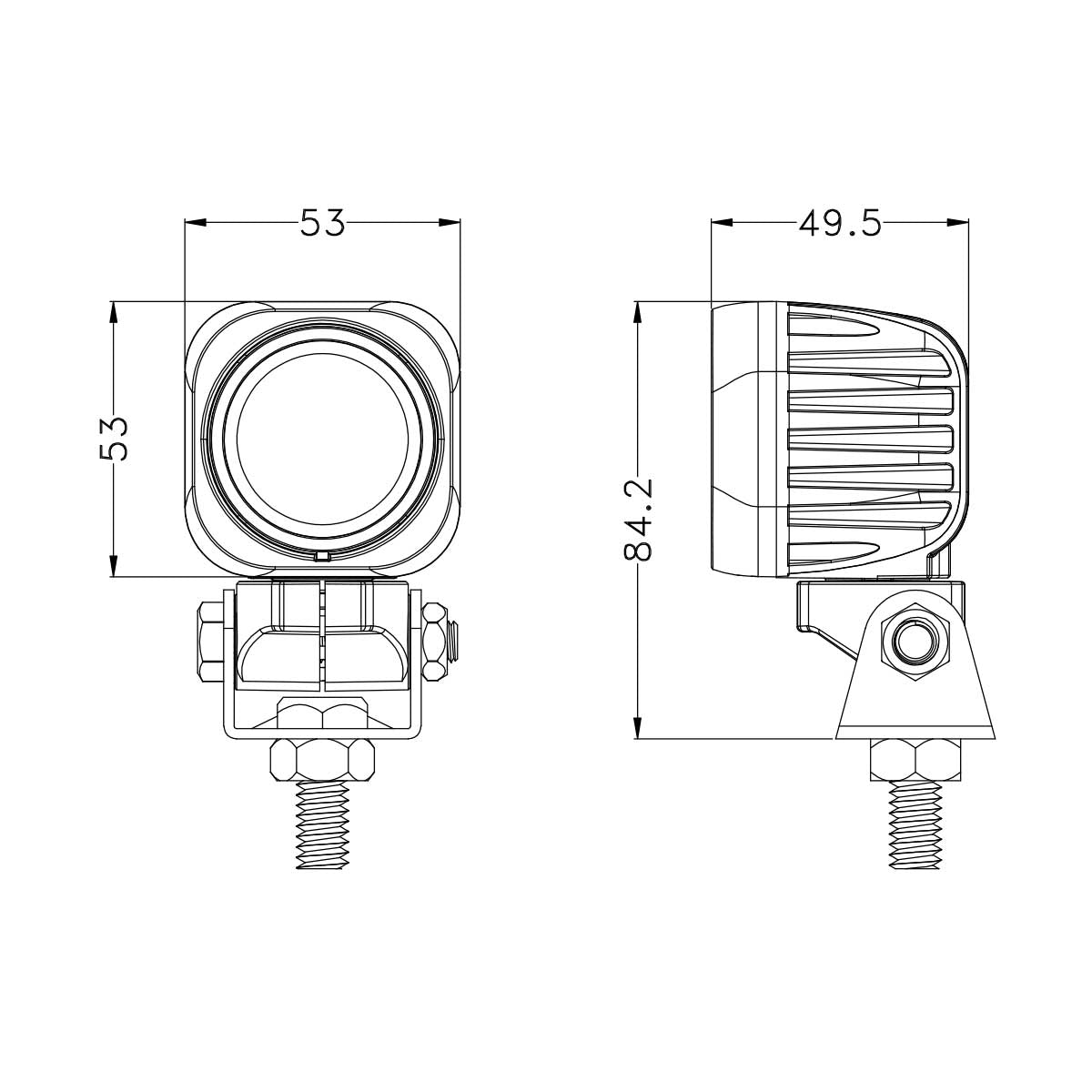 BASE6 HD Series 10W Work Light Flood Beam