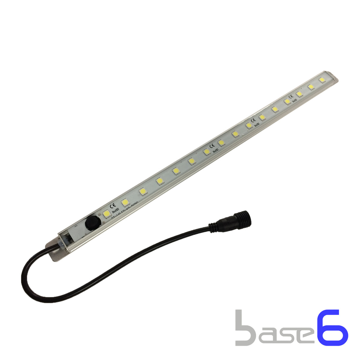 BASE6 300mm Single Colour LED Rigid Strip Light White with Switch