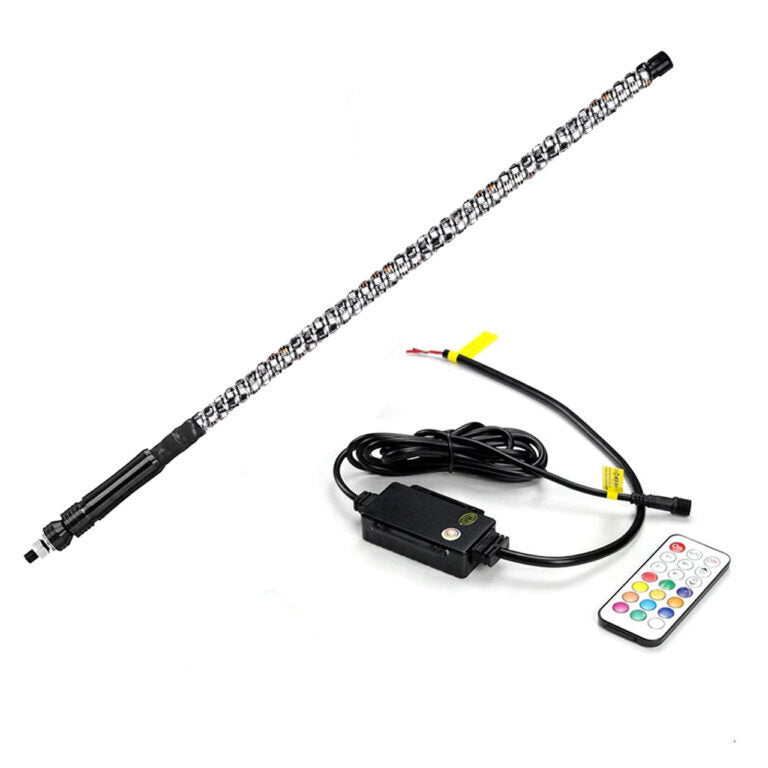 BASE6 Pair LED Whip Antennas - RGB 4ft