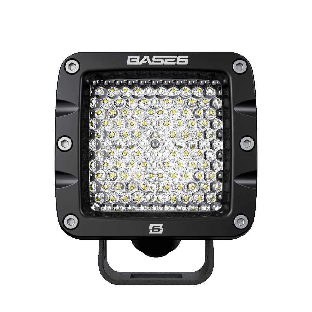 BASE6 3" Cube Series Work Light - Flood Diffused